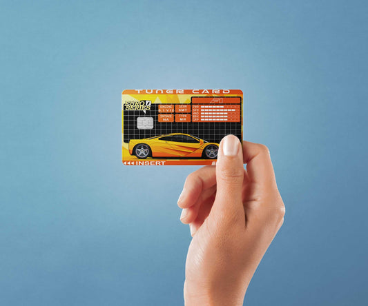 Watercolor f1 tuner card design | credit card sticker | small chip | credit card skin for nursery and home wall decor.