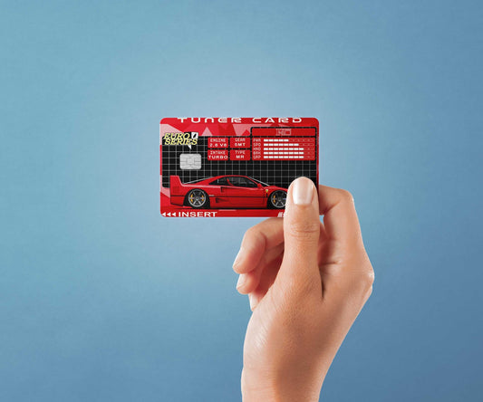 Watercolor f40 tuner card design | credit card sticker | small chip | credit card skin for nursery and home wall decor.