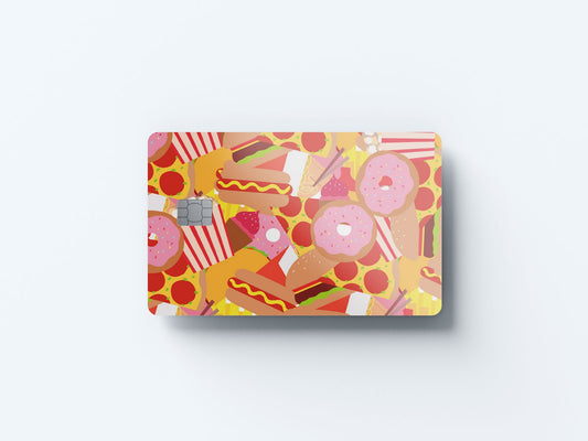 Watercolor fast food design | credit card sticker | small chip | credit card skin for nursery and home wall decor.