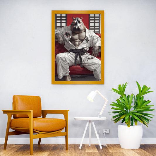fat animal samurai Asian Style Poster | Wall Art for Home & Office | High-Quality Print - High-Quality Visual Display