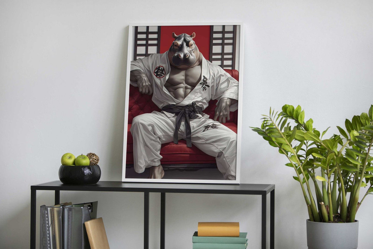 fat animal samurai Asian Style Poster | Wall Art for Home & Office | High-Quality Print