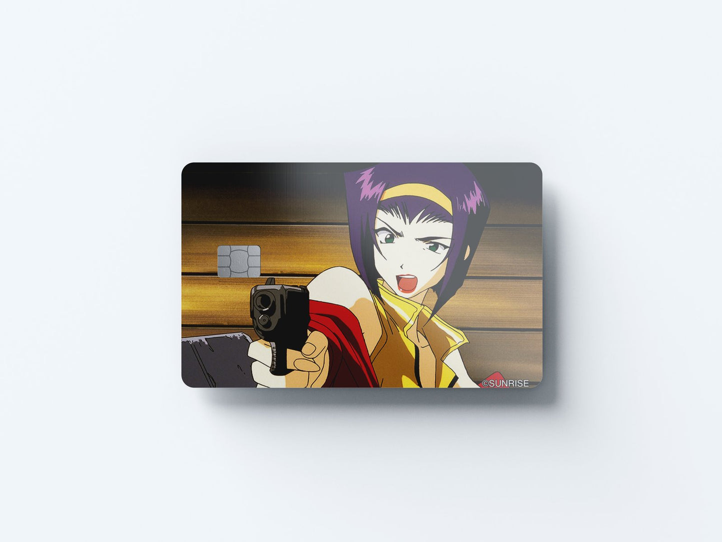 Faye with a Gun Design | Credit Card Sticker | Small Chip | Credit Card Skin