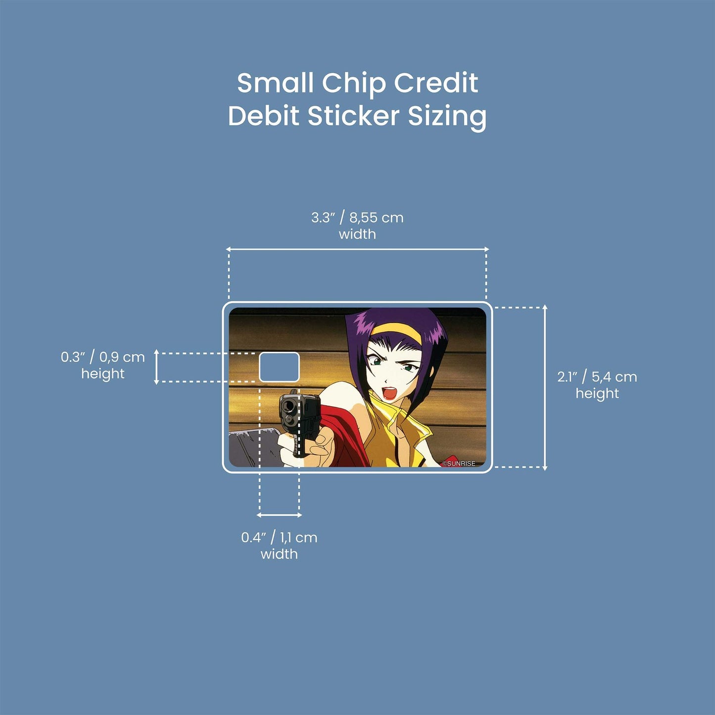 Faye with a Gun Design | Credit Card Sticker | Small Chip | Credit Card Skin