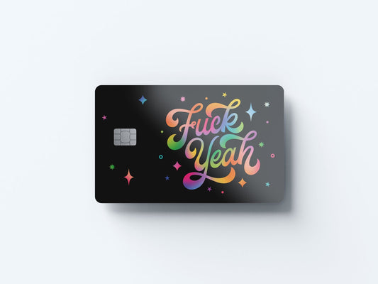 Watercolor fck yeah design | credit card sticker | small chip | credit card skin for nursery and home wall decor.