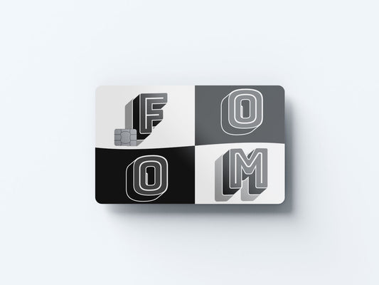 Watercolor fear of missing out design | credit card sticker | small chip | credit card skin for nursery and home wall decor.