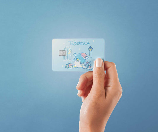 Watercolor feeling drowsy design | credit card sticker | small chip | credit card skin for nursery and home wall decor.