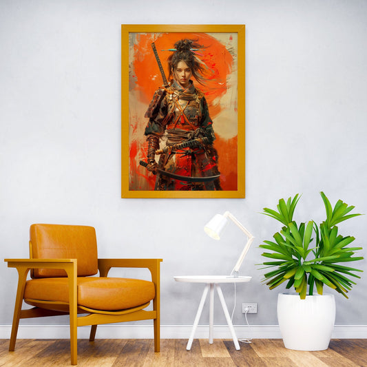 female samurai Asian Style Poster | Wall Art for Home & Office | High-Quality Print - High-Quality Visual Display
