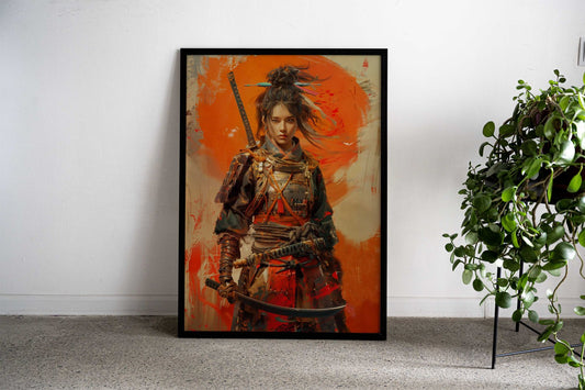 female samurai Asian Style Poster | Wall Art for Home & Office | High-Quality Print - High-Quality Visual Display