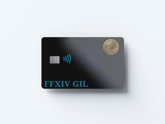 Watercolor ffxiv gil design | credit card sticker | small chip | credit card skin for nursery and home wall decor.