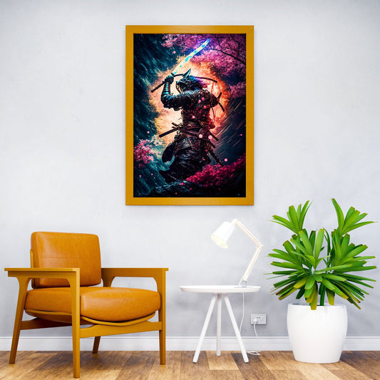 fighting japanese samurai Asian Style Poster | Wall Art for Home & Office | High-Quality Print - High-Quality Visual Display
