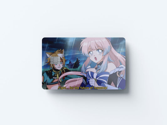 Watercolor fighting for inazuma design | credit card sticker | small chip | credit card skin for nursery and home wall decor.
