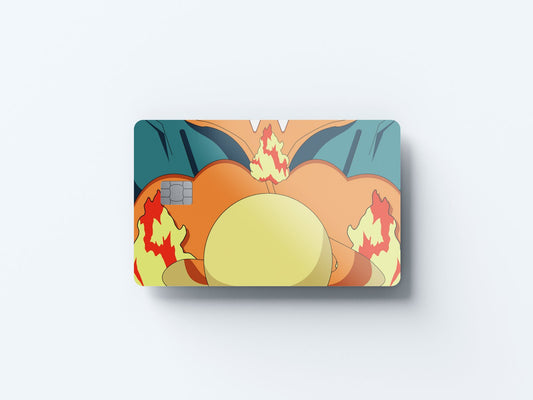 Watercolor fire dragon design | credit card sticker | small chip | credit card skin for nursery and home wall decor.