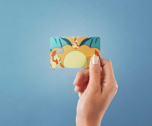 Watercolor fire dragon design | credit card sticker | small chip | credit card skin for nursery and home wall decor.