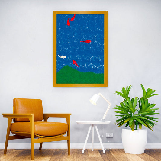fish pond Asian Style Poster | Wall Art for Home & Office | High-Quality Print - High-Quality Visual Display