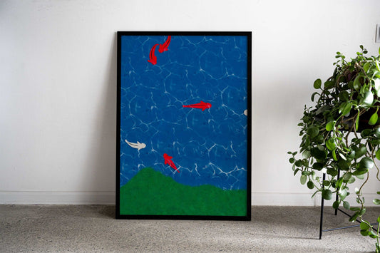 fish pond Asian Style Poster | Wall Art for Home & Office | High-Quality Print - High-Quality Visual Display