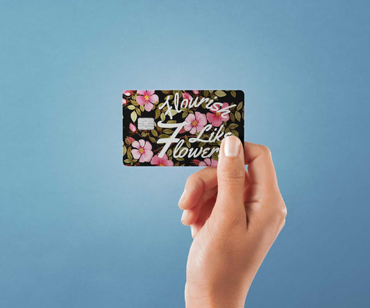 Watercolor flourish like flowers design | credit card sticker | small chip | credit card skin for nursery and home wall decor.