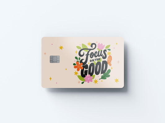 Watercolor focus on the good design | credit card sticker | small chip | credit card skin for nursery and home wall decor.