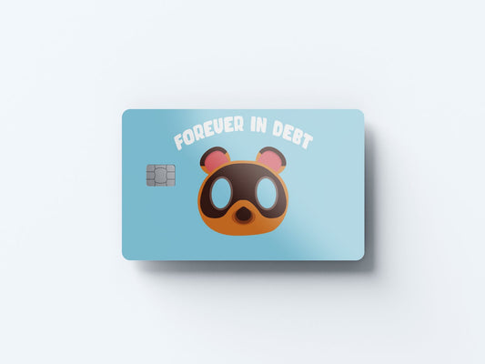 Watercolor forever in debt design | credit card sticker | small chip | credit card skin for nursery and home wall decor.