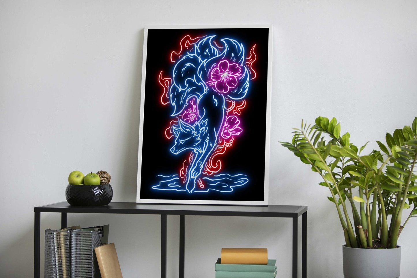 fox kitsune neon Asian Style Poster | Wall Art for Home & Office | High-Quality Print