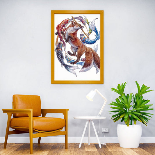 fox koinobori Asian Style Poster | Wall Art for Home & Office | High-Quality Print - High-Quality Visual Display