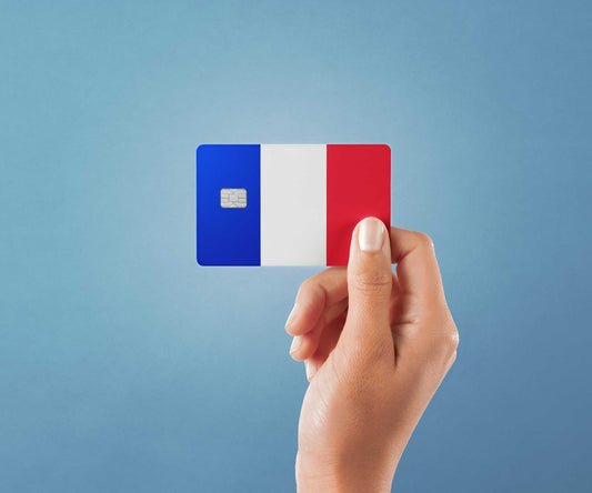 Watercolor france design | credit card sticker | small chip | credit card skin for nursery and home wall decor.