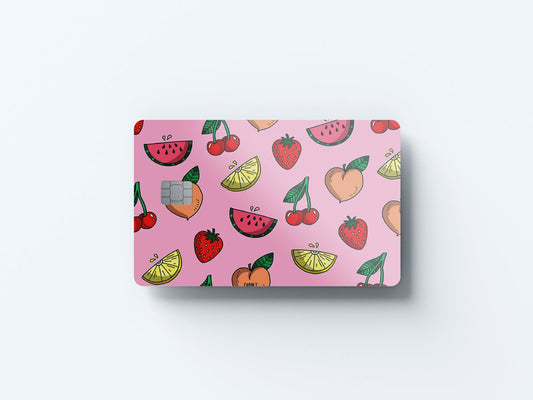 Watercolor fruit punch design | credit card sticker | small chip | credit card skin for nursery and home wall decor.