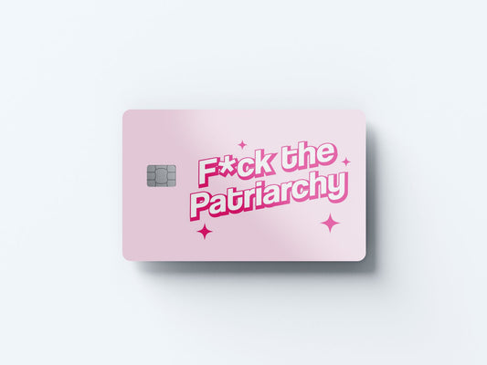 Watercolor f the patriarchy design | credit card sticker | small chip | credit card skin for nursery and home wall decor.