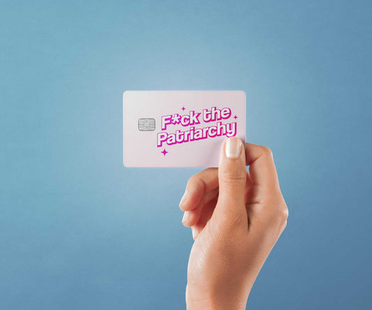 Watercolor f the patriarchy design | credit card sticker | small chip | credit card skin for nursery and home wall decor.