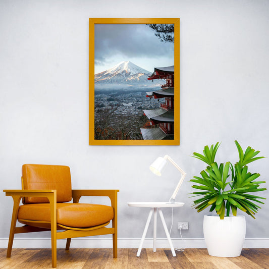 fuji japan temple Asian Style Poster | Wall Art for Home & Office | High-Quality Print - High-Quality Visual Display