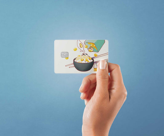 Watercolor furikake design | credit card sticker | small chip | credit card skin for nursery and home wall decor.