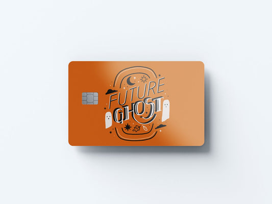 Watercolor future ghost design | credit card sticker | small chip | credit card skin for nursery and home wall decor.
