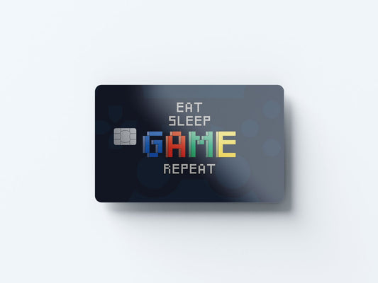 Watercolor game and repeat design | credit card sticker | small chip | credit card skin for nursery and home wall decor.