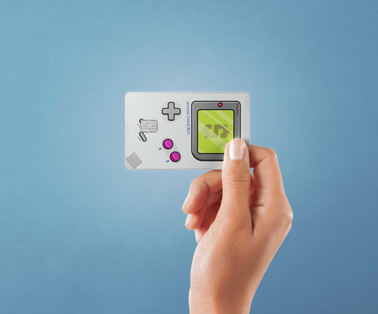 Watercolor game boy design | credit card sticker | small chip | credit card skin for nursery and home wall decor.