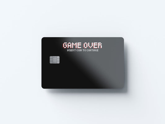 Watercolor game over design | credit card sticker | small chip | credit card skin for nursery and home wall decor.