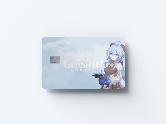 Watercolor ganyu design | credit card sticker | small chip | credit card skin for nursery and home wall decor.