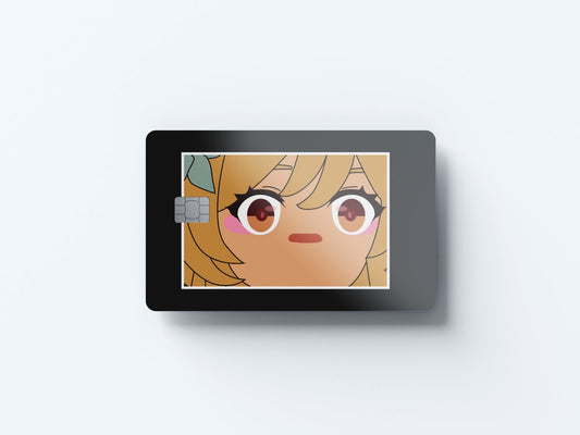 Watercolor ganyu judging design | credit card sticker | small chip | credit card skin for nursery and home wall decor.
