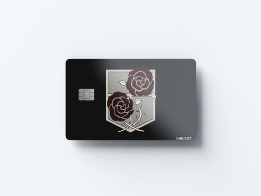 Watercolor garrison crest black design | credit card sticker | small chip | credit card skin for nursery and home wall decor.