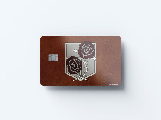 Watercolor garrison crest brown design | credit card sticker | small chip | credit card skin for nursery and home wall decor.