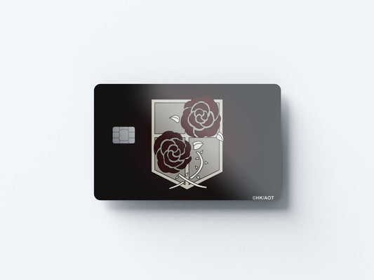 Watercolor garrison crest ruby design | credit card sticker | small chip | credit card skin for nursery and home wall decor.