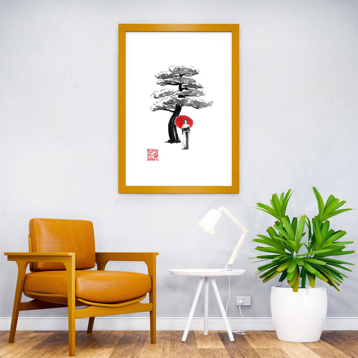 geisha and tree Asian Style Poster | Wall Art for Home & Office | High-Quality Print - High-Quality Visual Display