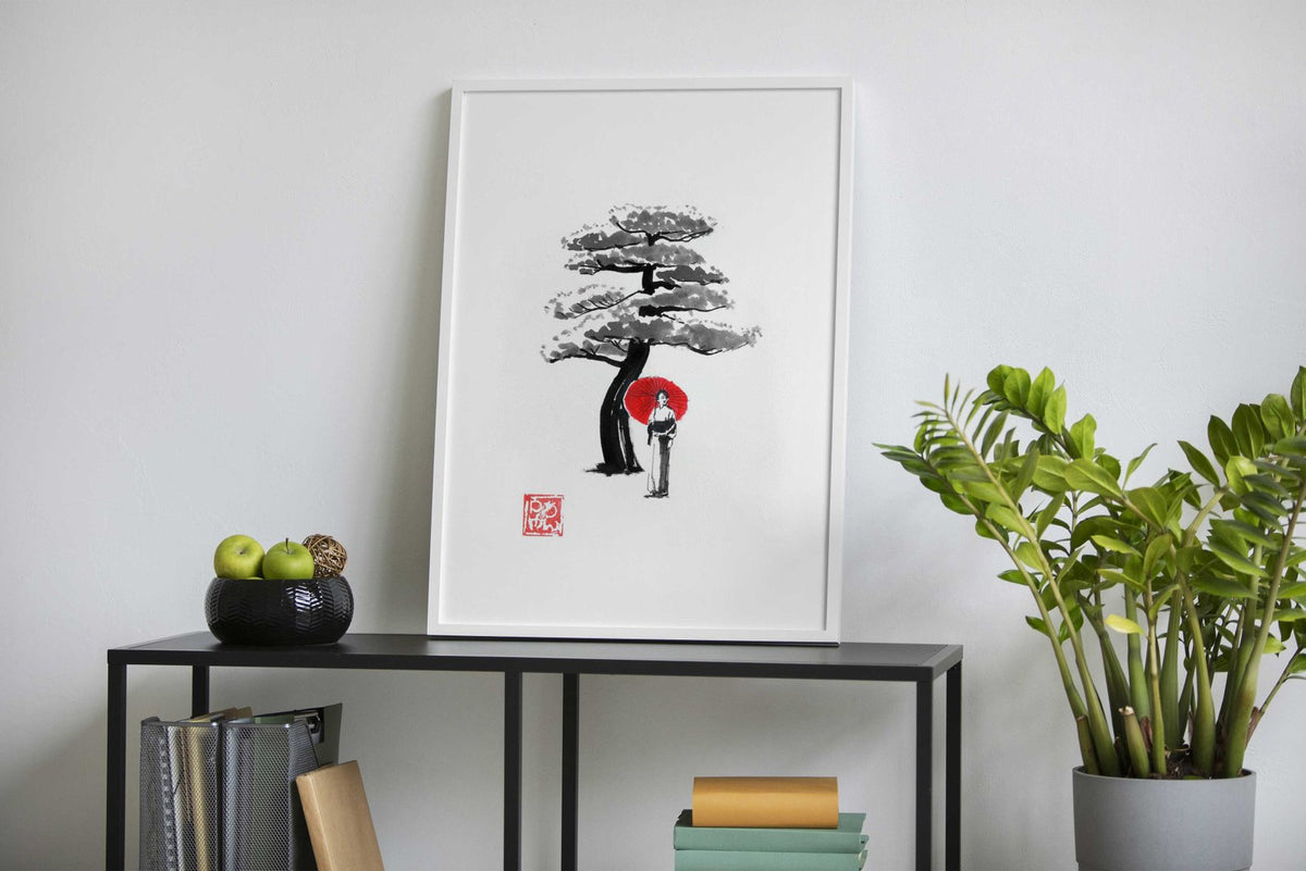 geisha and tree Asian Style Poster | Wall Art for Home & Office | High-Quality Print - High-Quality Visual Display