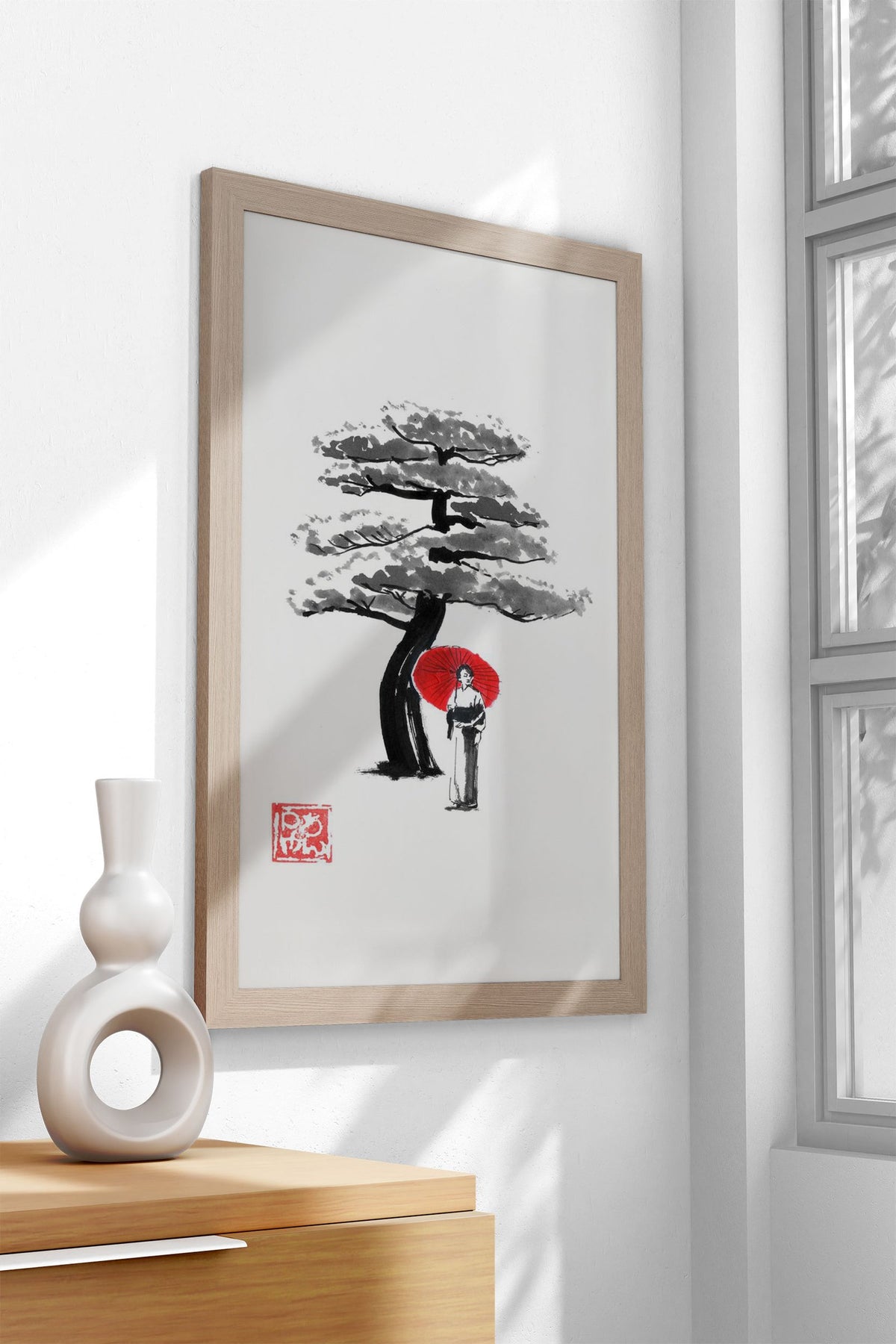 geisha and tree Asian Style Poster | Wall Art for Home & Office | High-Quality Print - High-Quality Visual Display