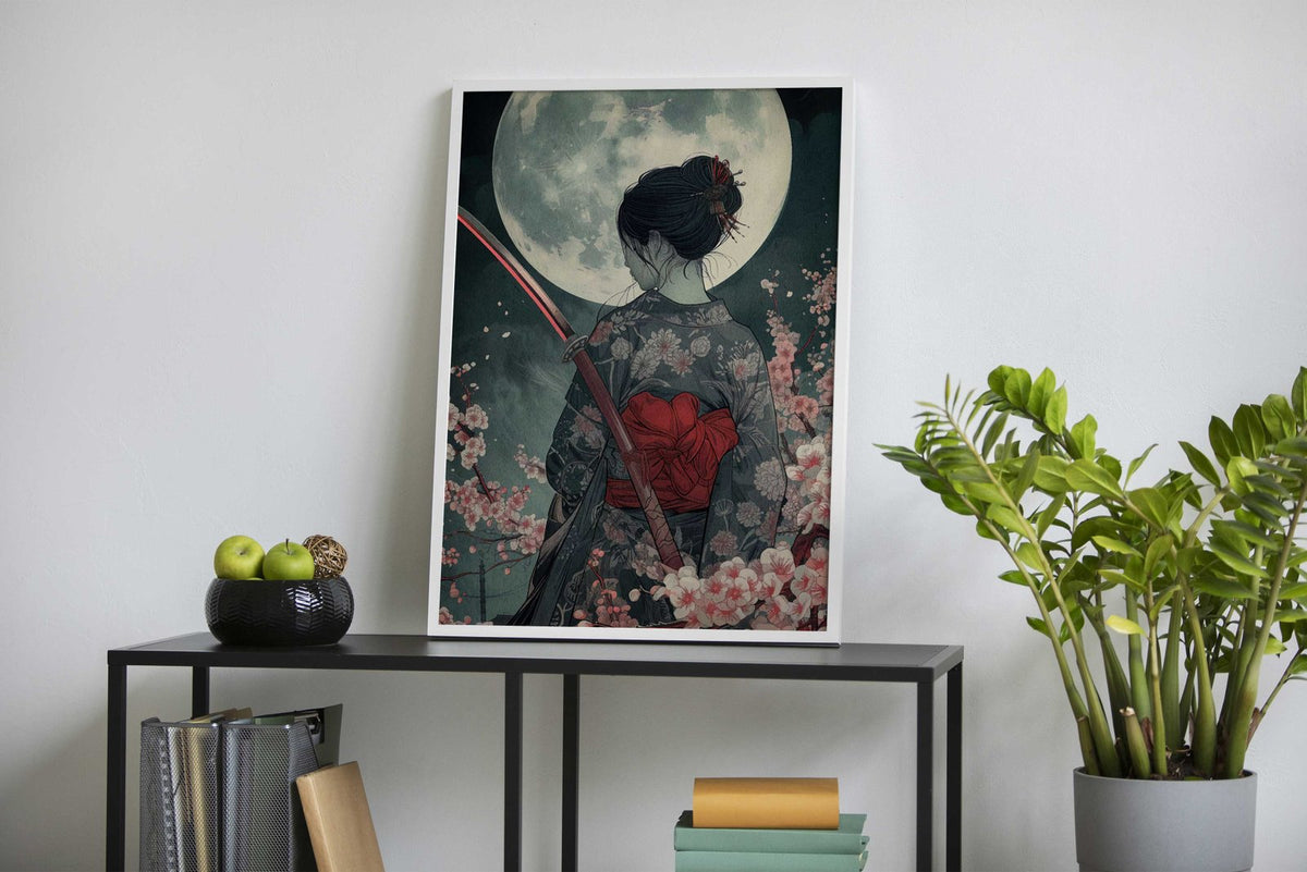 geisha cherry blsoom Asian Style Poster | Wall Art for Home & Office | High-Quality Print - High-Quality Visual Display