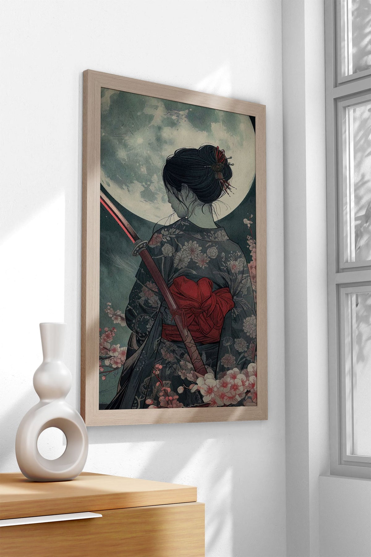 geisha cherry blsoom Asian Style Poster | Wall Art for Home & Office | High-Quality Print - High-Quality Visual Display