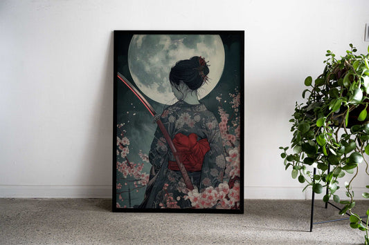 geisha cherry blsoom Asian Style Poster | Wall Art for Home & Office | High-Quality Print - High-Quality Visual Display