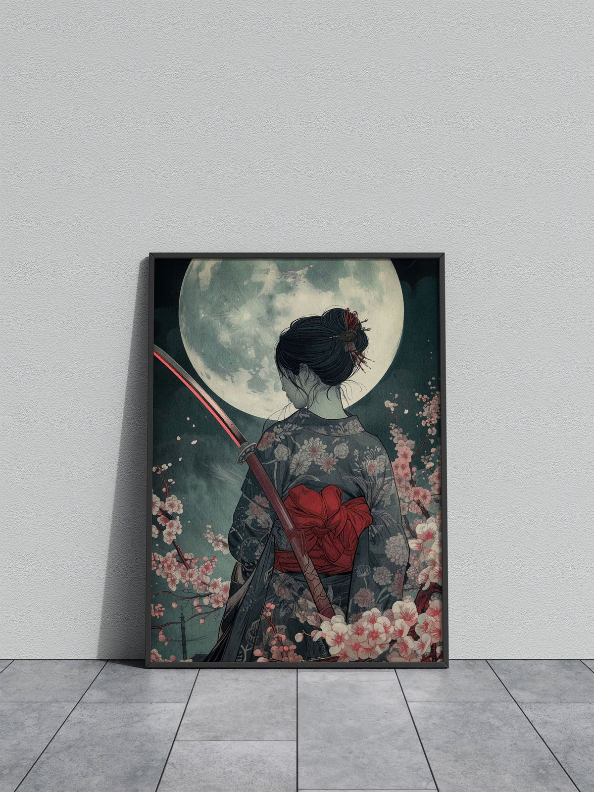 geisha cherry blsoom Asian Style Poster | Wall Art for Home & Office | High-Quality Print - High-Quality Visual Display