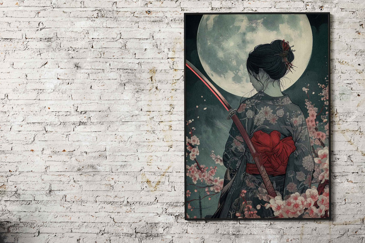 geisha cherry blsoom Asian Style Poster | Wall Art for Home & Office | High-Quality Print - High-Quality Visual Display