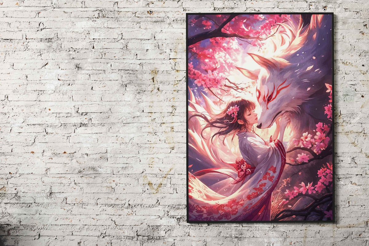 geisha fox kitsune japan Asian Style Poster | Wall Art for Home & Office | High-Quality Print - High-Quality Visual Display