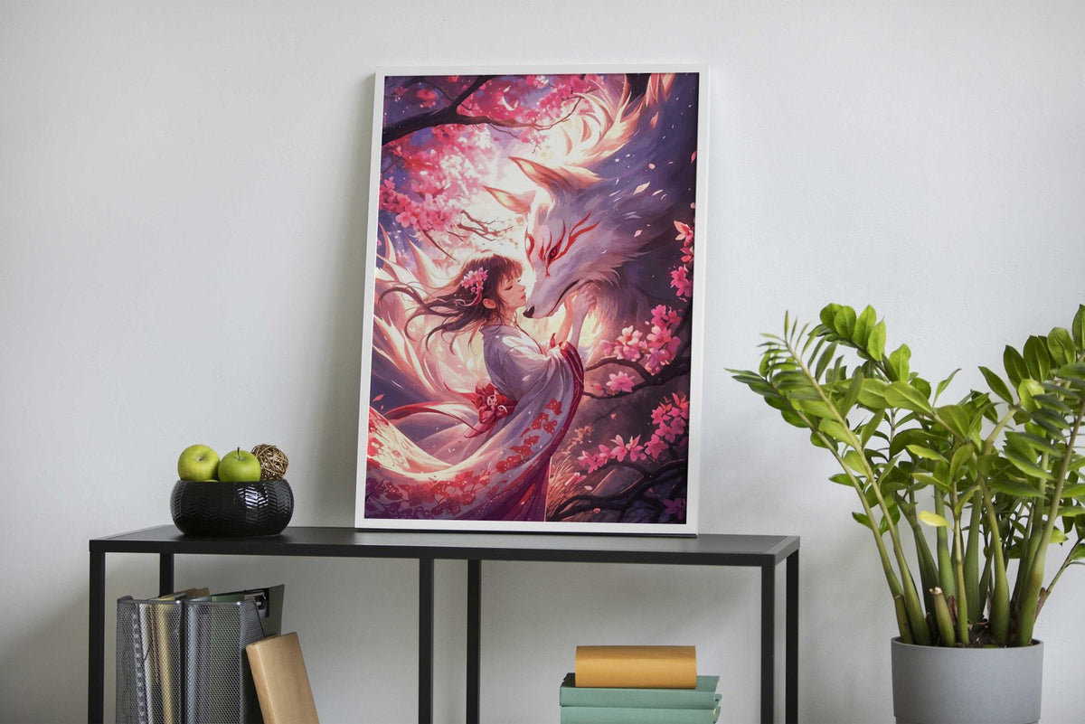 geisha fox kitsune japan Asian Style Poster | Wall Art for Home & Office | High-Quality Print - High-Quality Visual Display