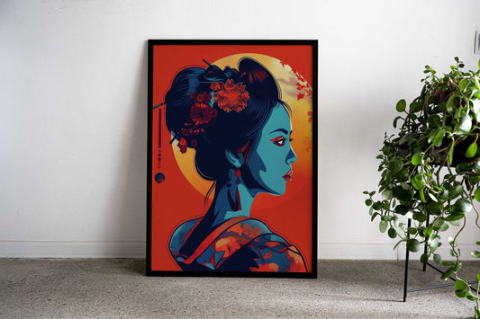 geisha japanese poster Asian Style Poster | Wall Art for Home & Office | High-Quality Print - High-Quality Visual Display
